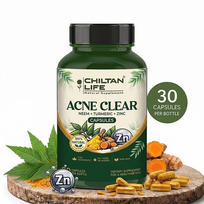 Acne Clear Capsule 100% Natural Acne Clear Tablets 30 Per Bottle 500mg - ChiltanPure