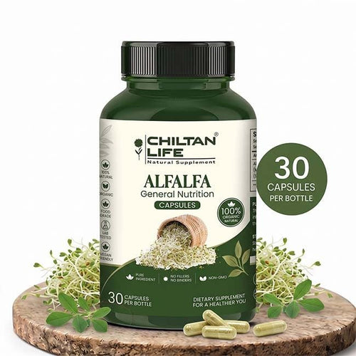 Alfalfa Capsule 100% Natural Amaltas Tablets 30 Per Bottle 500mg - ChiltanPure