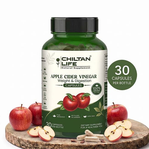 Apple Cider Vinegar Capsule 100% Natural Apple Cider Vinegar Tablets 30 Per Bottle 500mg - ChiltanPure
