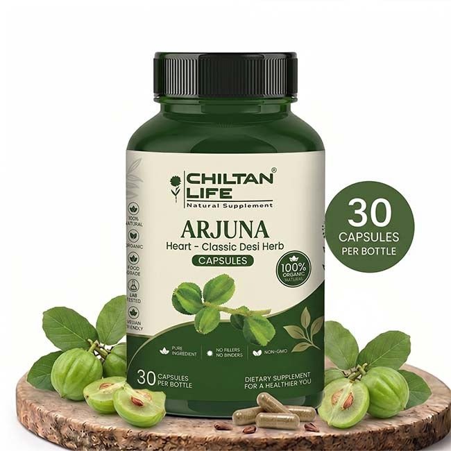 Arjuna Capsule 100% Natural Arjuna Tablets 30 Per Bottle 500mg - ChiltanPure
