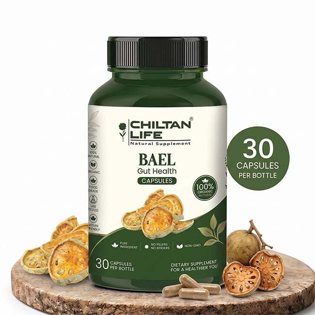 Bael Capsule 100% Natural Bael Tablets 30 Per Bottle 500mg - ChiltanPure