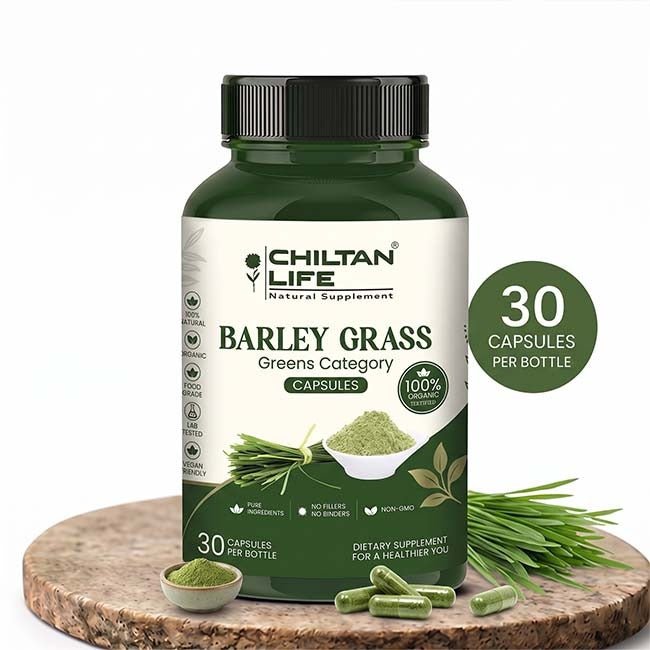 Barley Grass Capsule 100% Natural Barley Grass Tablets 30 Per Bottle 500mg - ChiltanPure