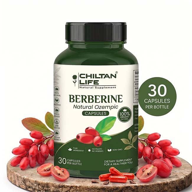 Berberine Capsule 100% Natural Berberine Tablets 30 Per Bottle 500mg - ChiltanPure