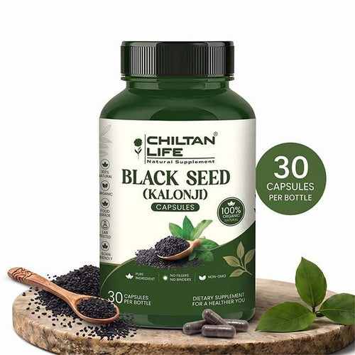 Black Seed Capsule 100% Natural Black Seed Tablets 30 Per Bottle - ChiltanPure
