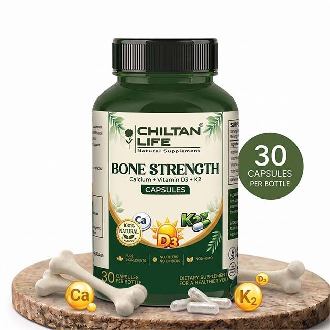 Bone Strength Capsule 100% Natural Bone Strength Tablets 30 Per Bottle 500mg - ChiltanPure