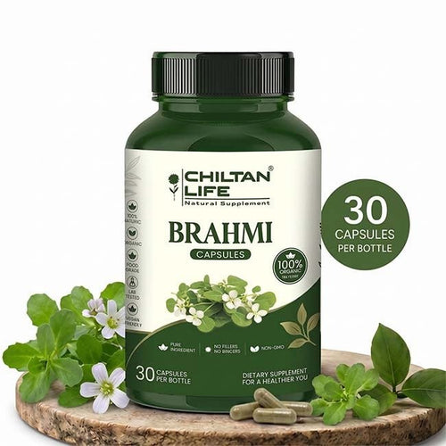 Brahmi Capsule 100% Natural Brahmi Tablets 30 Per Bottle - ChiltanPure