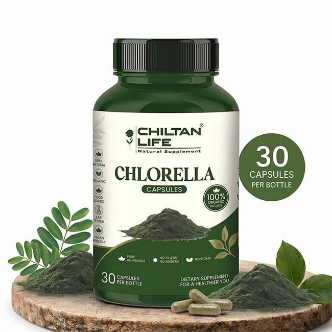 Chlorella Capsule 100% Natural Chlorella Tablets 30 Per Bottle - ChiltanPure
