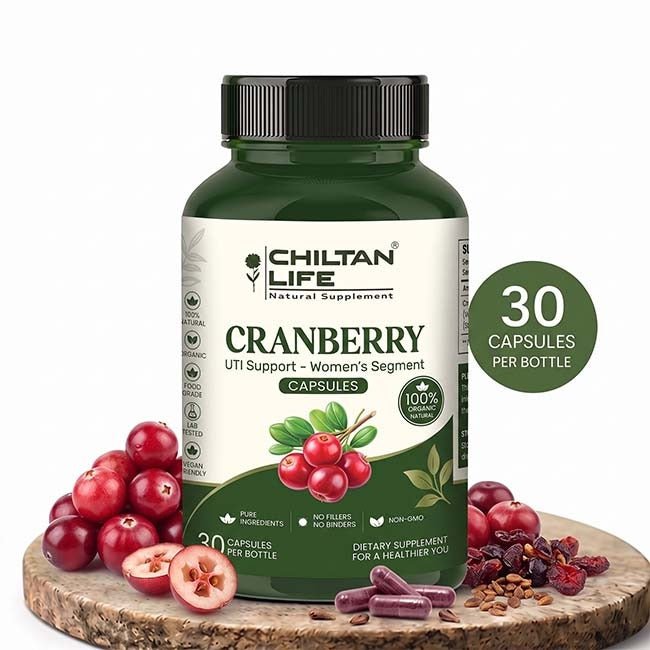 Cranberry Capsule 100% Natural Cranberry Tablets 30 Per Bottle 500mg - ChiltanPure
