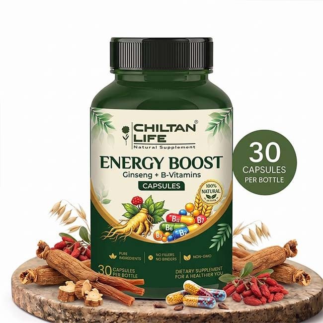 Energy Boost Capsule 100% Natural Energy Boost Tablets 30 Per Bottle 500mg - ChiltanPure