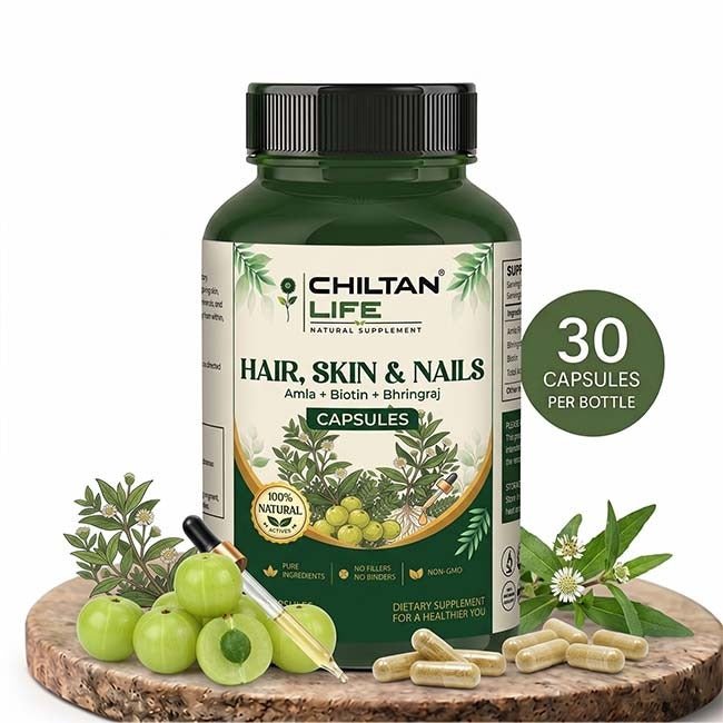 Hair, Skin & Nails Capsule 100% Natural Hair, Skin & Nails Capsule Tablets 30 Per Bottle 500mg - ChiltanPure