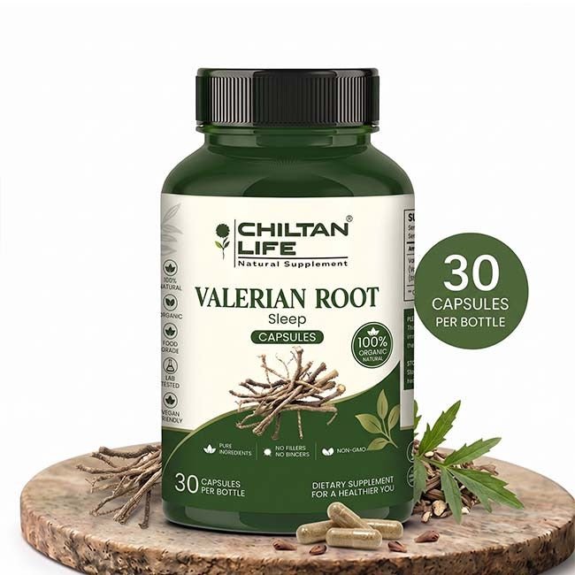 Valerian Root Capsule 100% Natural Valerian Root Tablets 30 Per Bottle 500mg - ChiltanPure