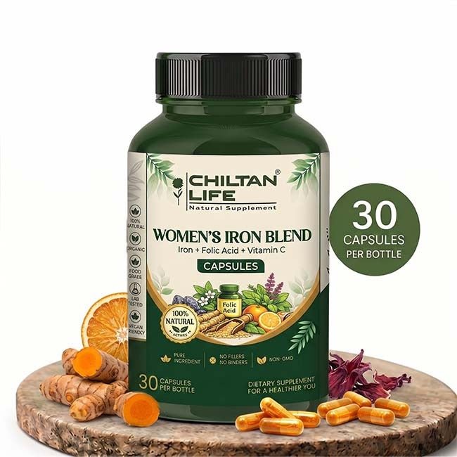 Women Iron Blend Capsule 100% Natural Women Iron Blend Tablets 30 Per Bottle 500mg - ChiltanPure